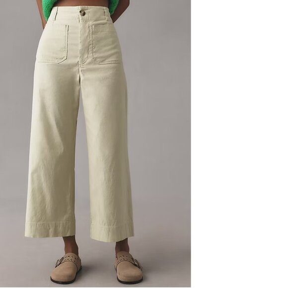 Anthropologie The Colette Cropped Wide-Leg Pants by Maeve 29 new mint color nwt - Picture 2 of 5